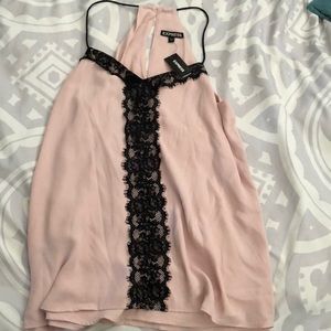 Light dusty pink and lace camisole